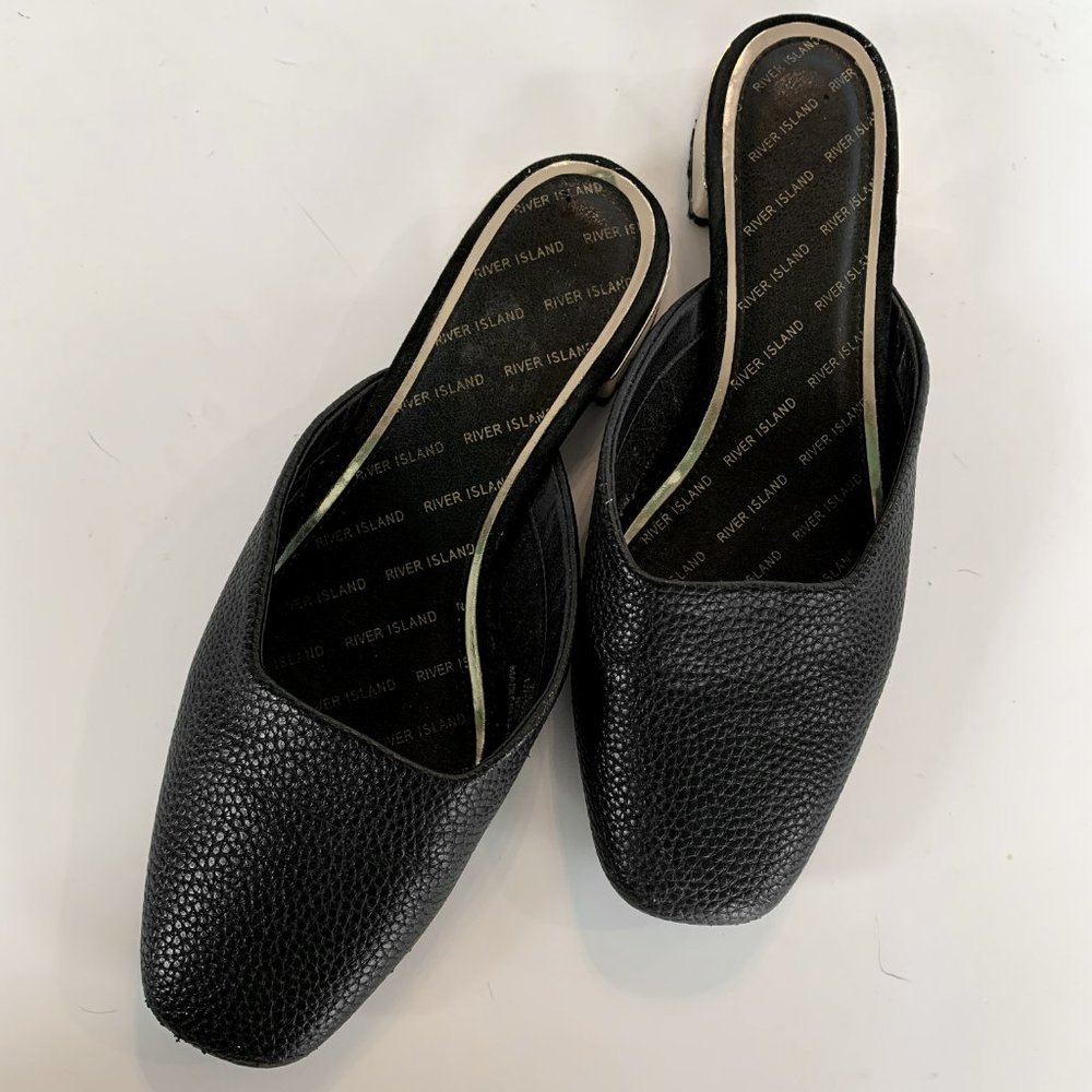 River Island Backles Loafer w/ Metallic Heel - Picture 2 of 7
